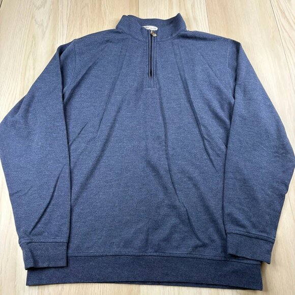 Peter Millar Mens Blue 1/4 Zip Long Sleeve Comfort Pullover Sweatshirt Size XL - Picture 1 of 10